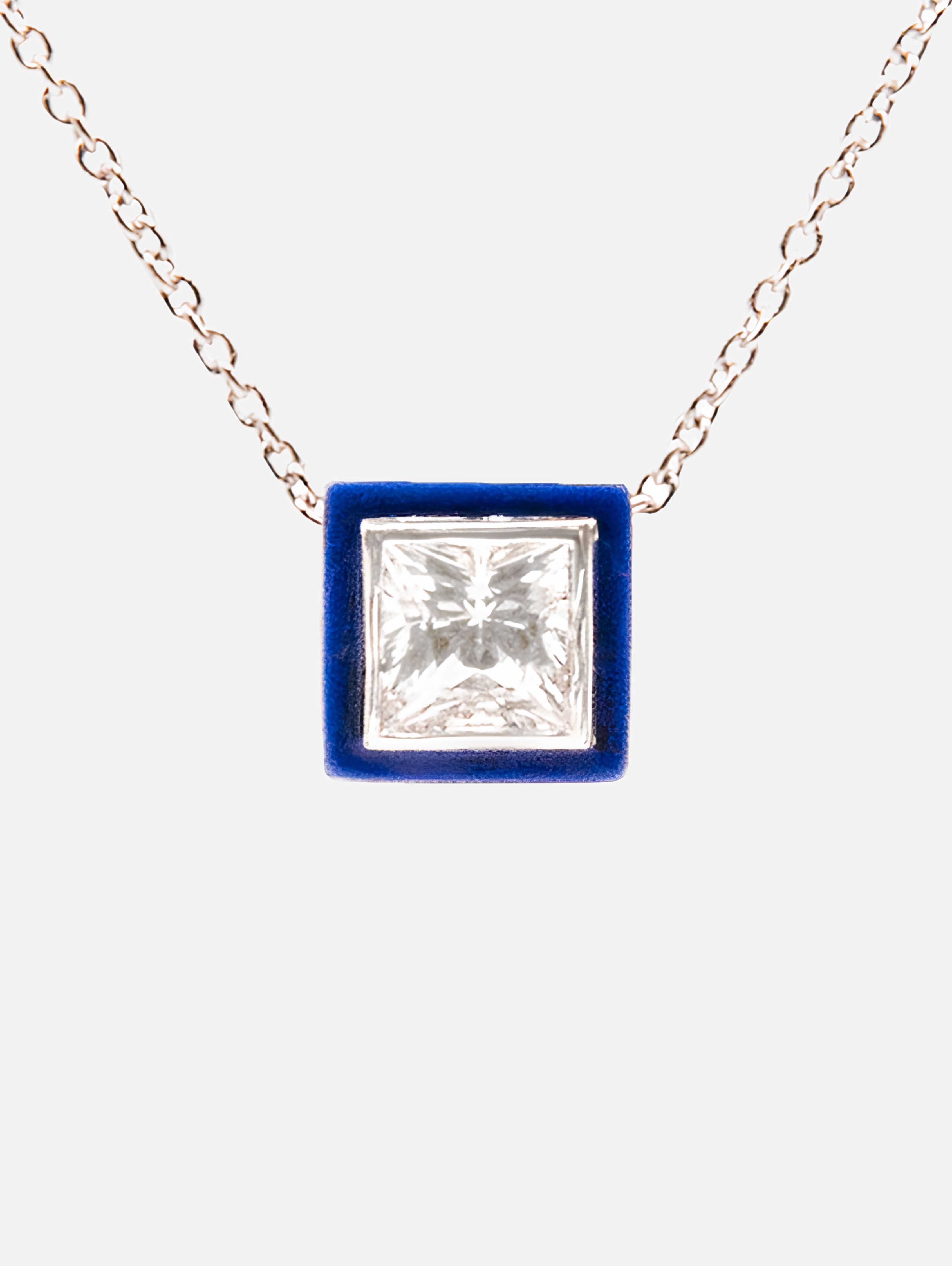 Royal Blue Velvet Square Charm