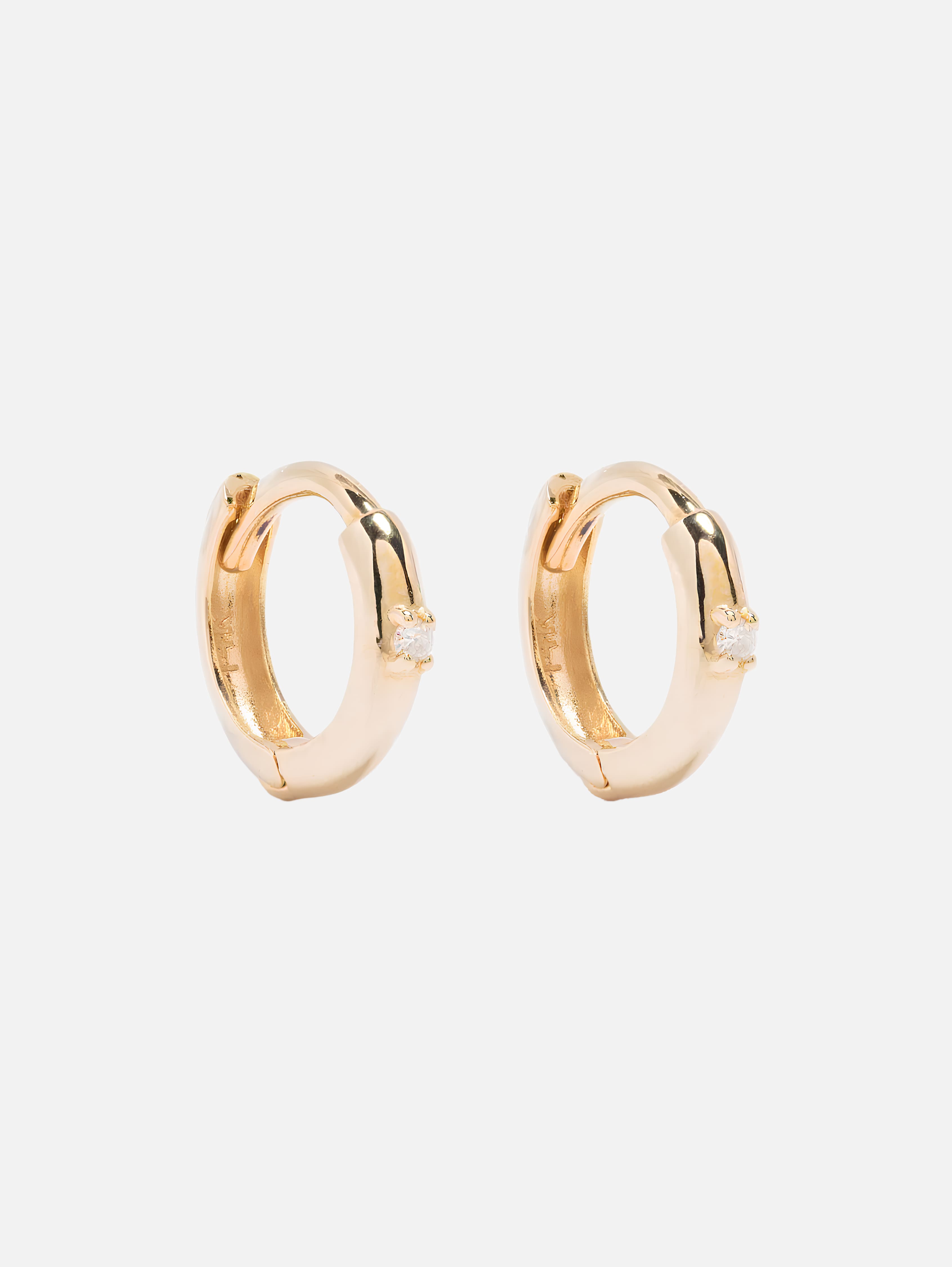 Gold Enfold Diamond Hoops