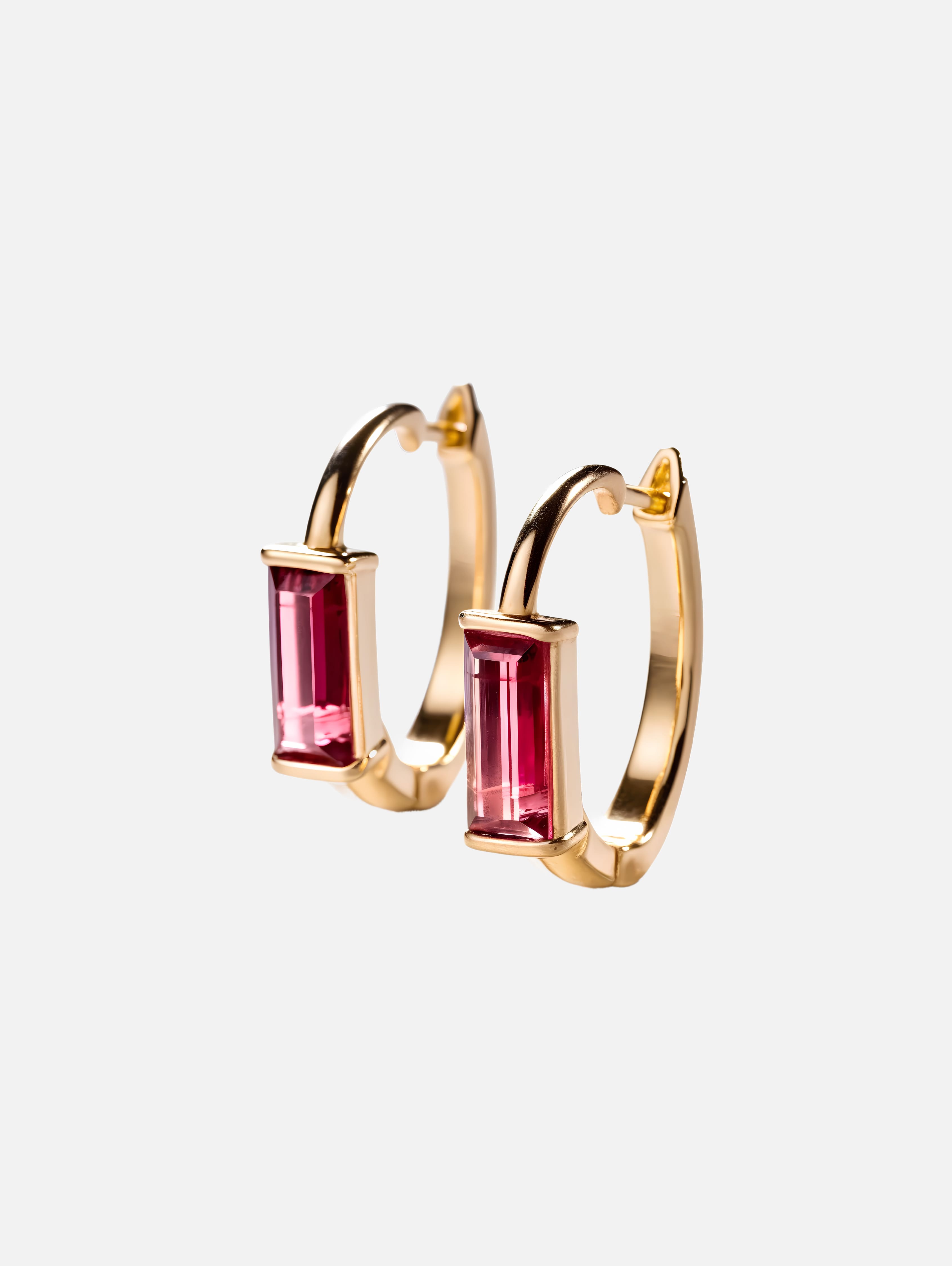 Pink Jewel Embrace Hoops